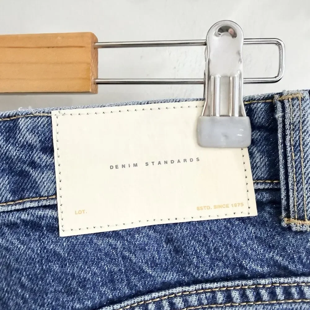 new ZARA Jeans Womens Blue Button Fly High Rise Straight Leg Essentials Size 6